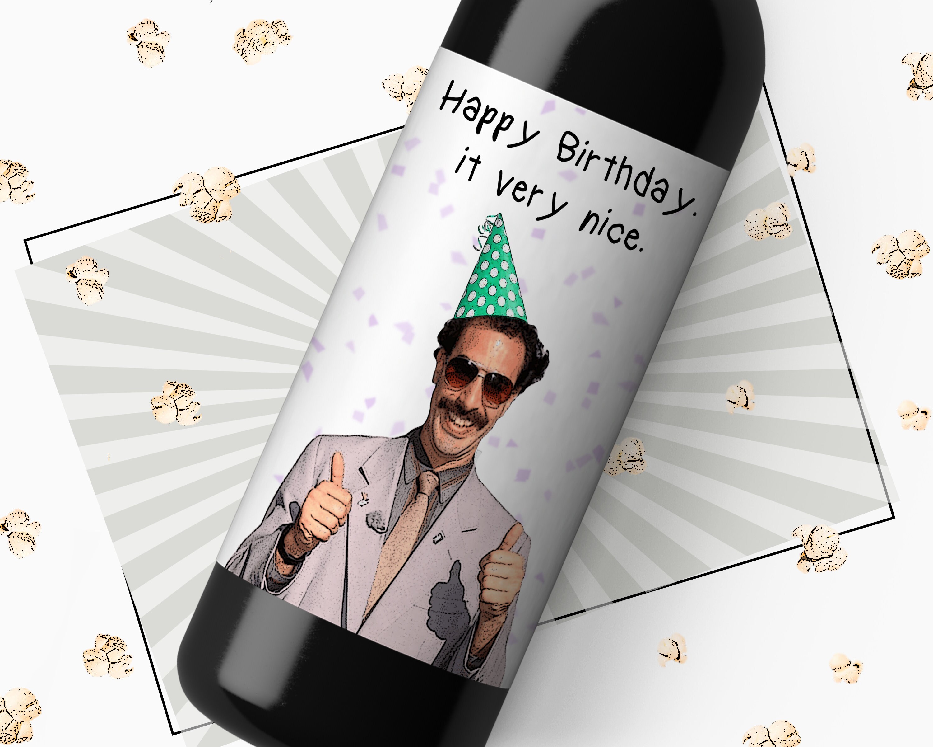 Happy Birthday Borat Very Nice Quote Borat Movie Funny Etsy Nederland