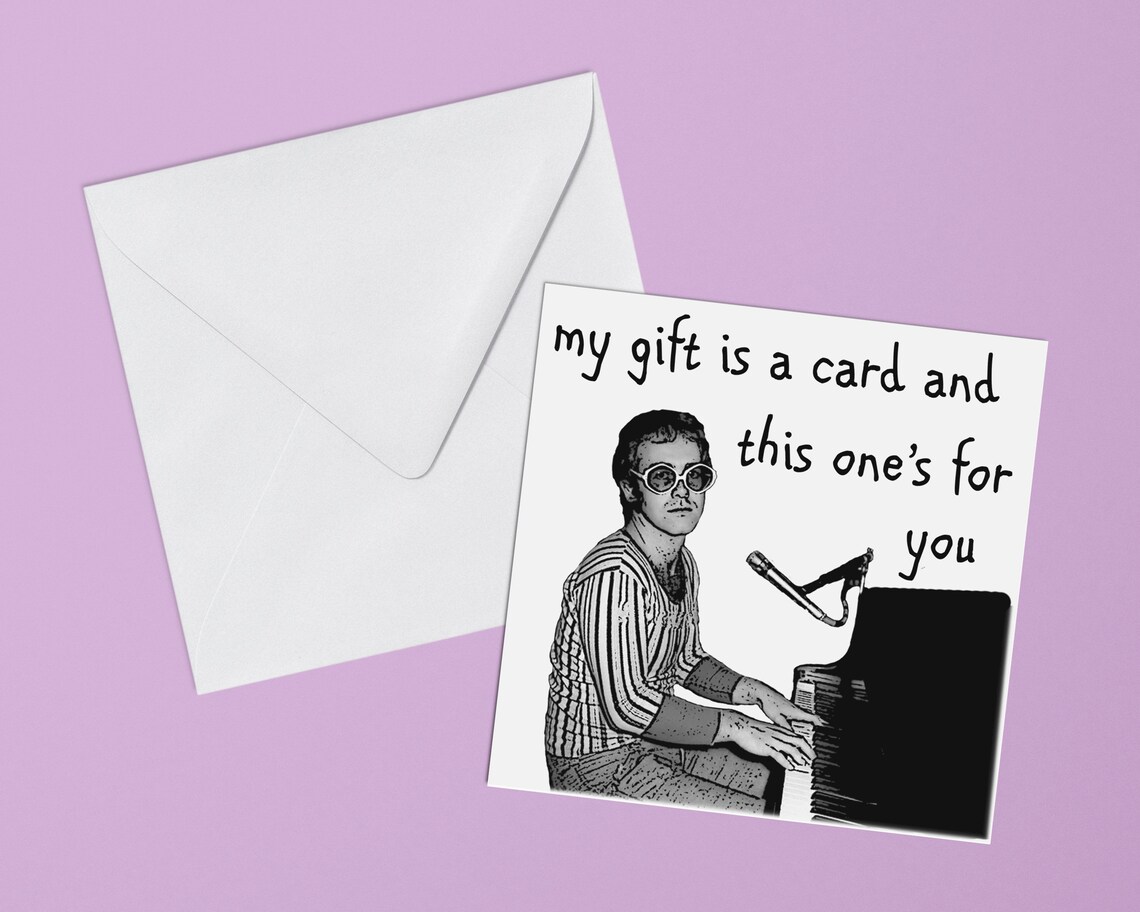 Elton John Birthday Card Elton John Fan Gift Idea Social | Etsy