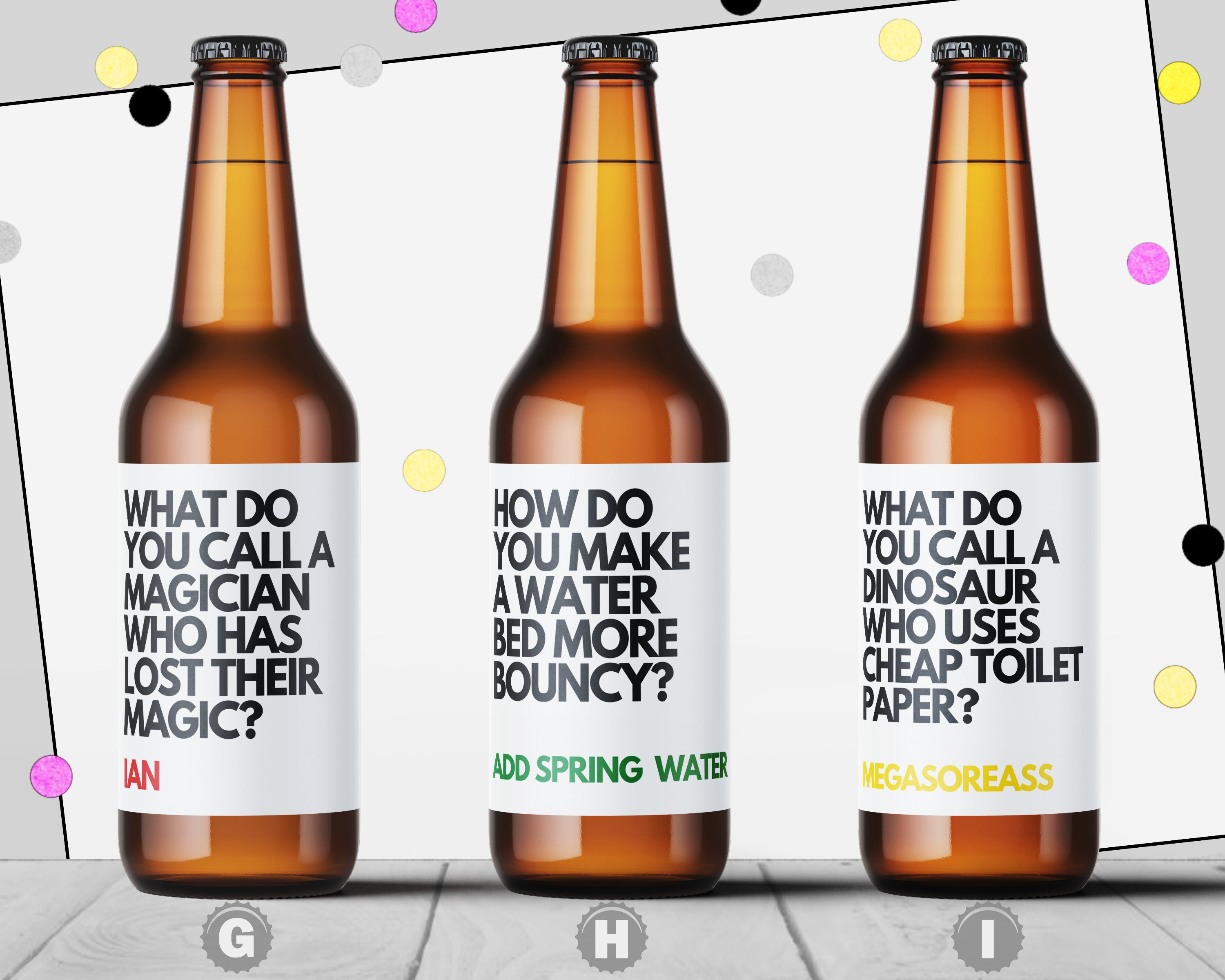 Mens Beer Gift Bad Dad Jokes Beer Bottle Labels Funny Etsy UK