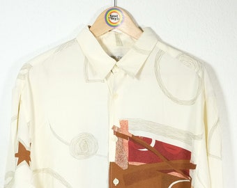 Vintage Short-sleeved Viscose Shirt 90s Size XL Gert Keller Collection