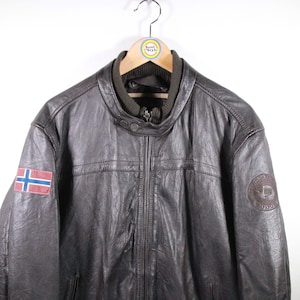 Napapijri leather jackets discount