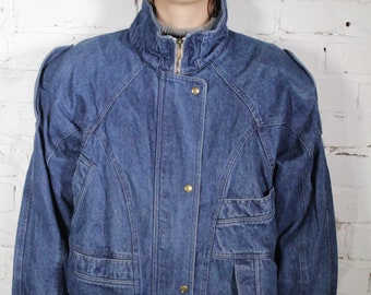 Vintage jaren 90 denim jasje jas denim jasje maat XL (damesmaat)