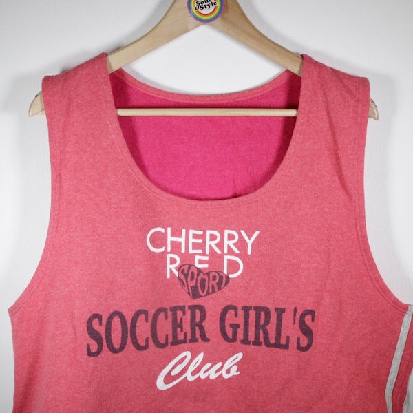 Vintage 90s Women Sport Tank Top L (Damengröße) Soccer Girl's Club