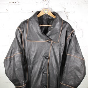 Vintage 80s 90s Leather Jacket Coat Size L-XL (Women&#39;s Size 40)