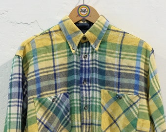 Vintage flannel shirt solid fabric Size M