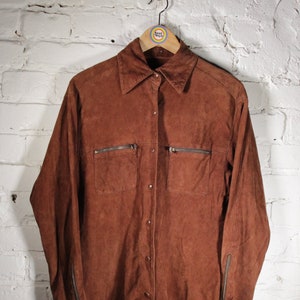 Vintage 90s Suede Shirt Blouse Size M (women/ladies)