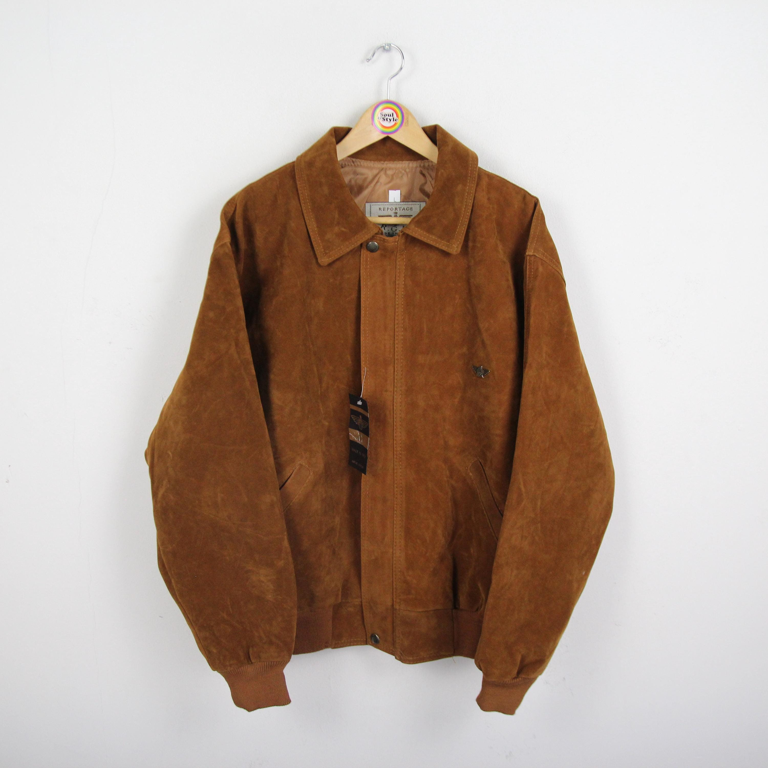 Vintage 80s 90s Velor Jacket Size L R.G.A. Reportage Made in Italy Deadstock