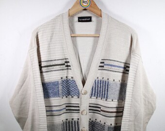 Vintage 80s Strickpullover Cardigan Size M breidhof