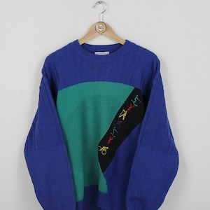 Vintage 80s Knitted Sweater Size M-L Carlo Colucci Sweatshirt Made in West Germany