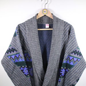 Vintage 80s Knitted Cardigan Size M easy-care Made in West-Germany