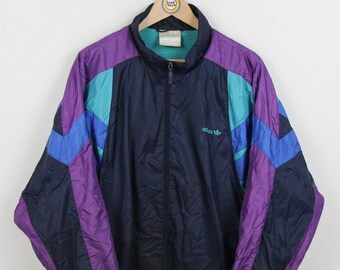 Vintage 90s Sportjacke L (D8) Adidas Trainingsjacke Sportparka