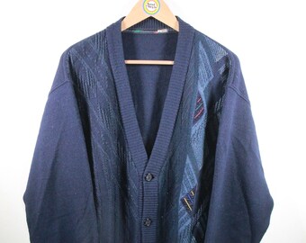Vintage 80s ARMANI Cardigan Knitted Sweater Size XL (52
