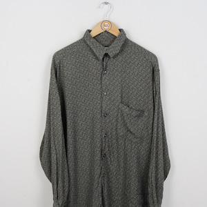 Vintage Viskosehemd 90s Size L langarm Gaucci Made in Italy