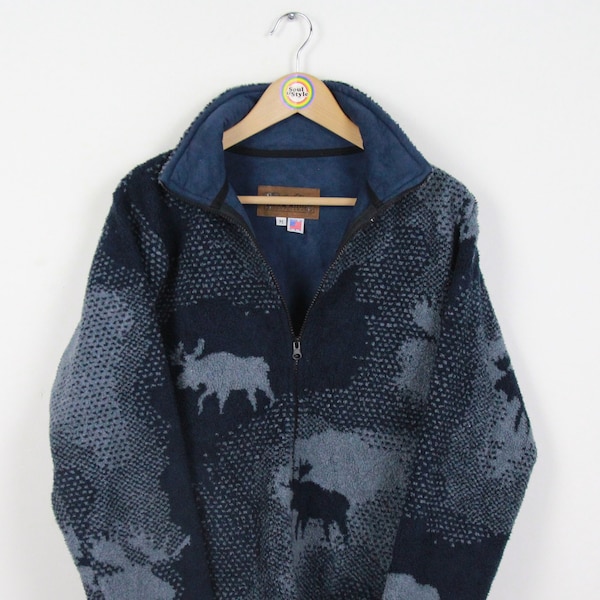 Vintage 90s fleece sweater size M (women's size) Bear Ridge Made in USA with velor lining