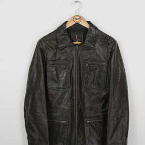 Veste en cuir vintage années 80 90 Taille M (Taille Femme) Conbipel
