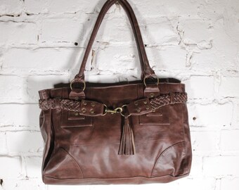 Vintage imitation leather handbag shoulder bag purse