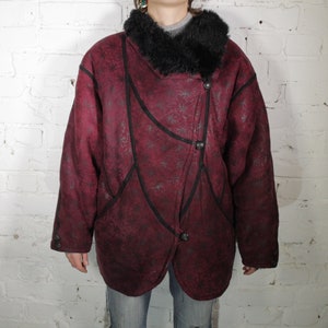 Vintage 80s 90s Lambskin Coat Leather Jacket Size L (Women&#39;s Size)