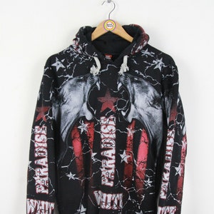 Vintage 90s Sweatshirt XS White Paradise Hoodie Sportswear