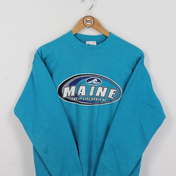 Vintage 90s Sweatshirt S Pro Player Made in USA Maine The Way Life Should Be