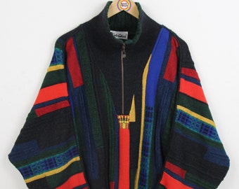 Vintage 80s Strickpullover Size XL (52) Carlo Colucci