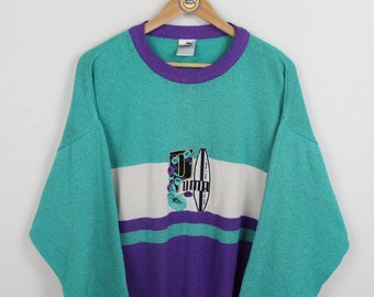 vintage Puma Sweatshirt 80s Tricoté Jumper Taille M