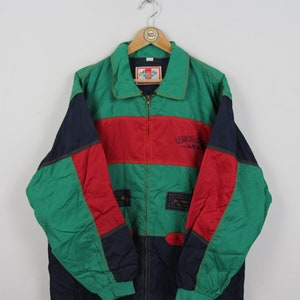 Vintage 90s Rain Jacket M-L Lemon & Lime Windbreaker Vest Detachable Sleeves
