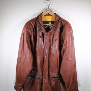 Veste en cuir vintage des années 80 90 Taille XL El Gaucho