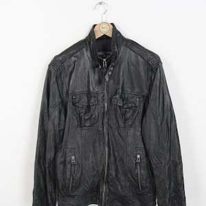 veste en cuir vintage des années 80 90 Taille L Heine