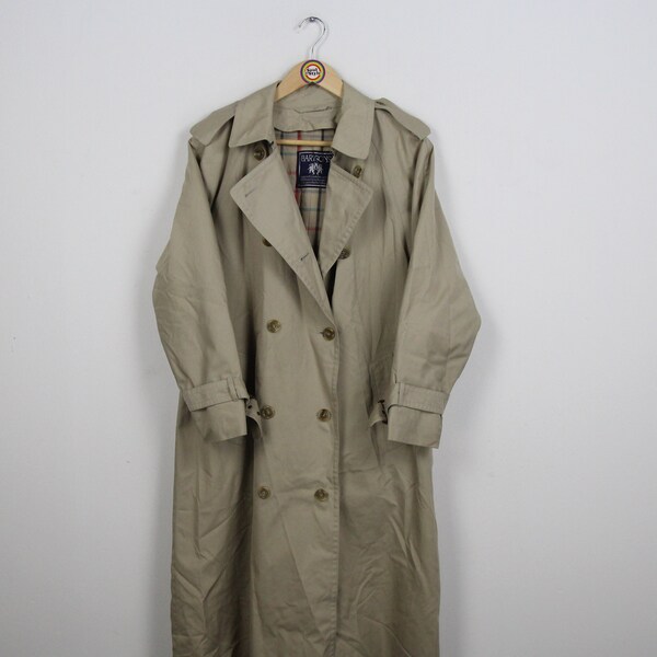 Veste Trench Vintage Longue Taille 46/48 Femme - Marron, Occasion Très Bon État