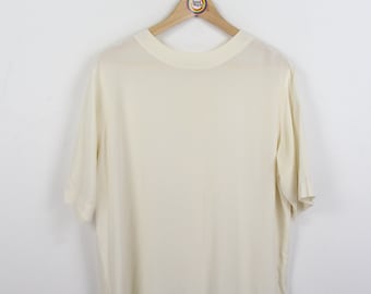 Blusa vintage 90s seda Talla L (talla mujer) blusa seda manga larga