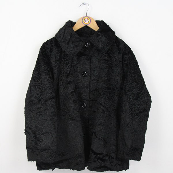 Vintage 90s Kunstpelz Mantel Jacke Size S-M (Damengröße) Ramowear Fake Fur Kunstfell Made in France