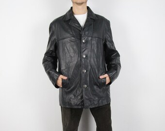 Maroon Leather Coat / Vintage Long Leather Jacket / Burgundy
