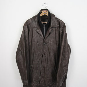 Vintage 80s 90s Leather Jacket Size L (52) Heine