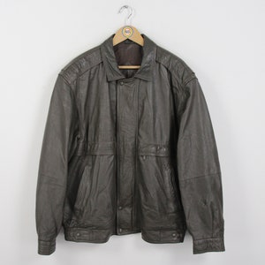 vintage années 80 90 veste en cuir bombardier en cuir taille XL Made in West Germany