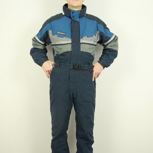 Vintage Retro 80s 90s Ski Suit Skisuit Snowsuit Wear Jumpsuit Size S-M Colmar Men