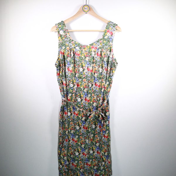 Vestido Vintage 80s 90s Vestido Talla L Guy Dubouis Hecho en Francia