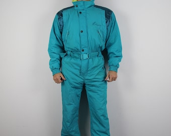 Traje de esquí vintage retro de los años 80 y 90, traje de nieve, mono, talla S-M, para hombre australiano
