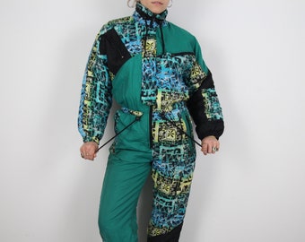 Combinaison de ski violette vintage Dope dans l ensemble avec motif colore old school costumes surdimensionnes XS coupe S femmes Etsy France