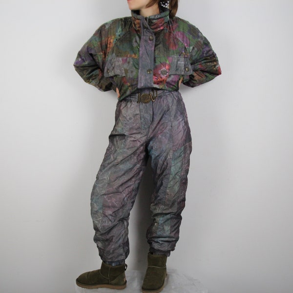 Vintage Retro 80s 90s Ski Suit Skisuit Snowsuit Wear Jumpsuit Size L-XL (Women's Size) Ninety-Eight Ladies Women