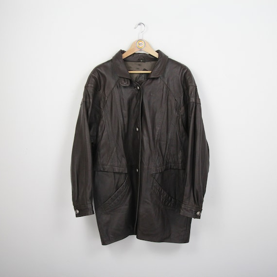 Vintage 80s 90s Leather Jacket Size L (44 Women's Size) Yorn Vintage 80s 90s Leather Jacket Size L (44 Women's Size) Yorn