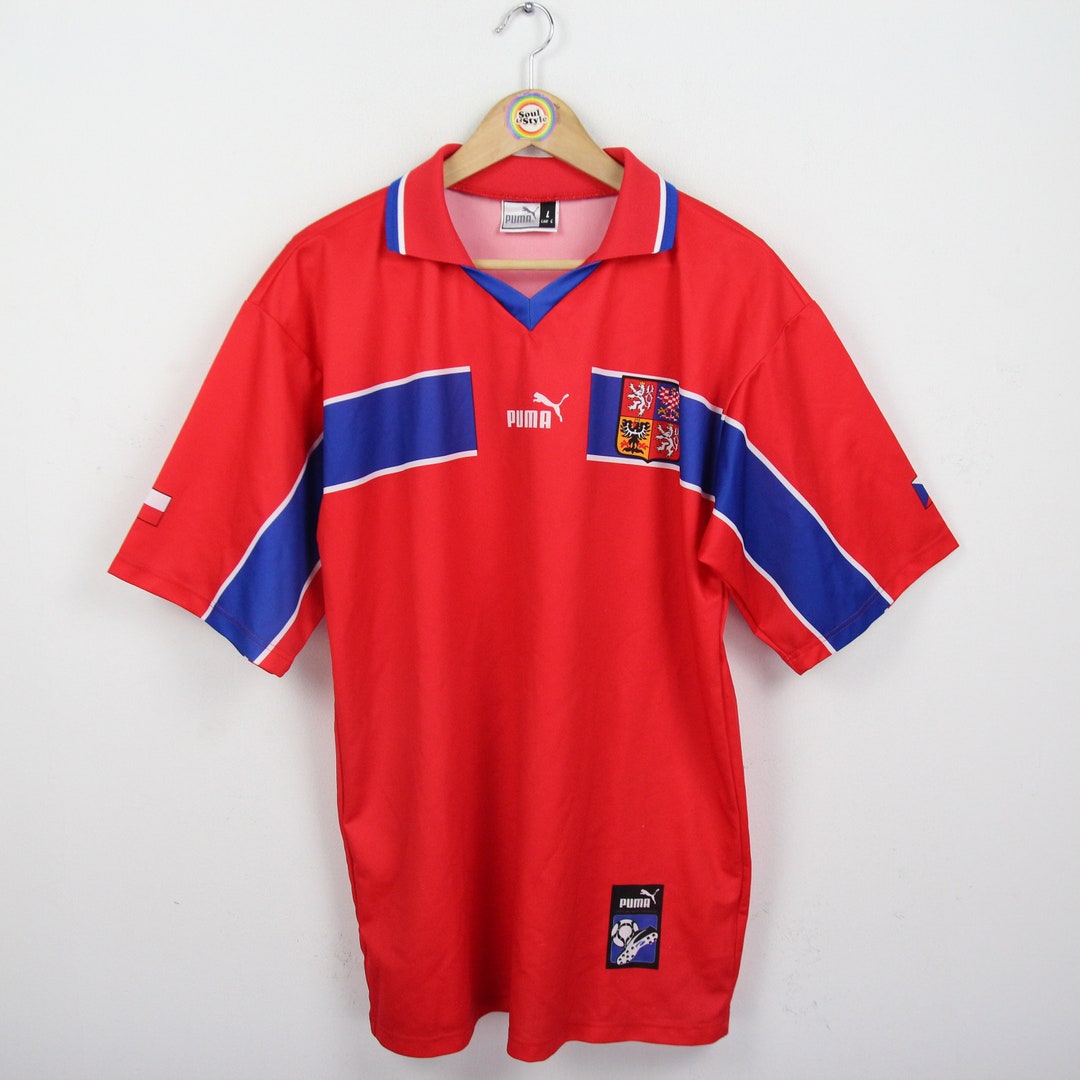 PUMA チェコ ユニフォーム 1998 ベルガー Vintage T-shirt Jersey Size L Puma 1998 Home Czech Republic