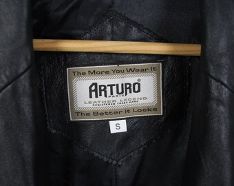 Vintage 80s 90s Arturo Leather Coat Size S - Etsy
