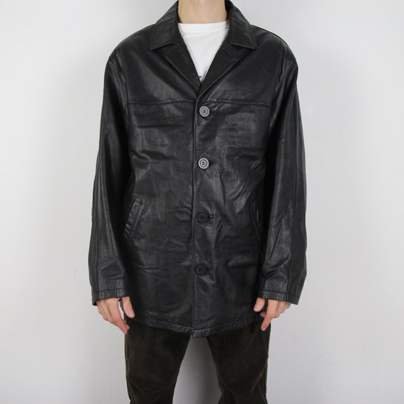 Vintage 80s 90s Giorgio leather coat size XL - image 2