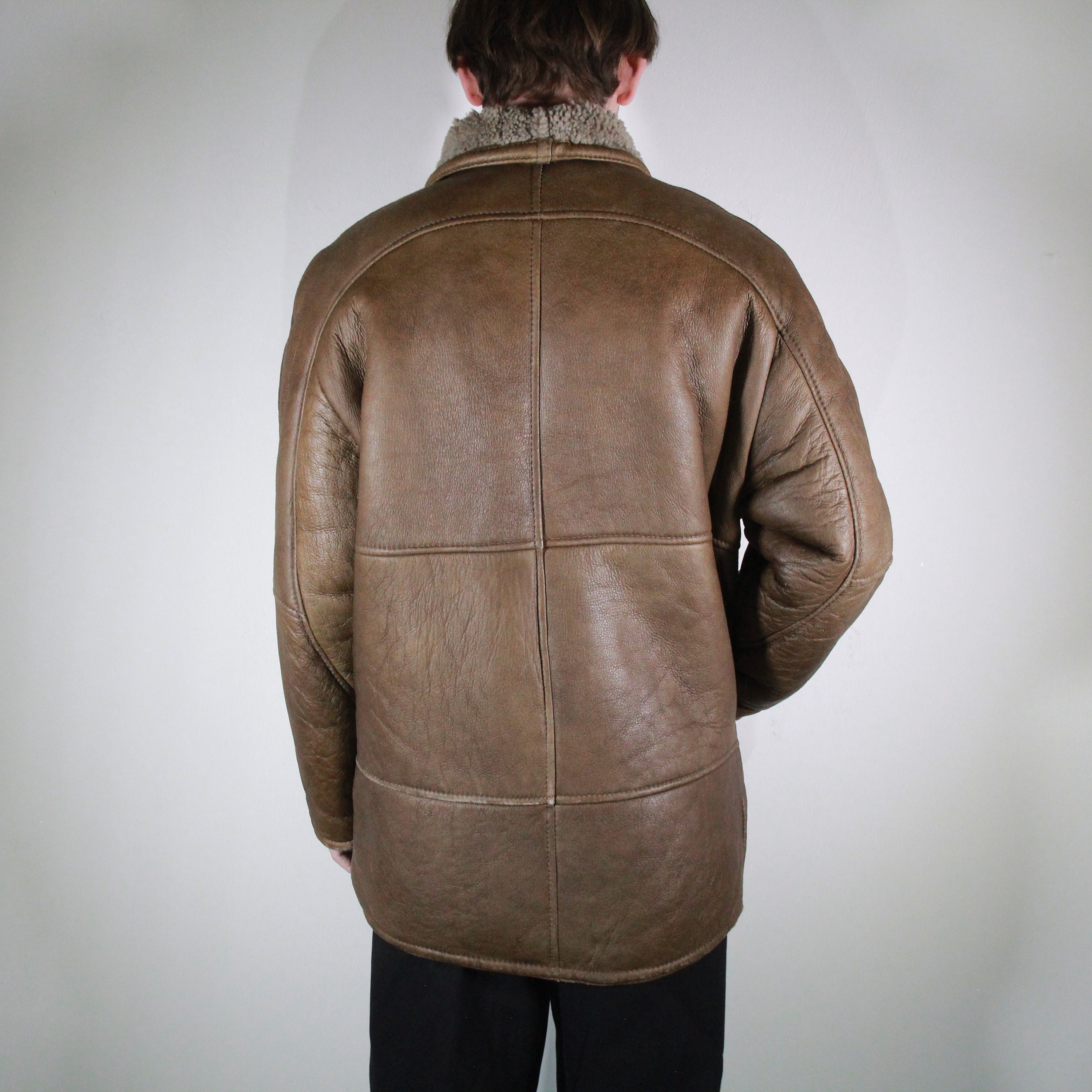 Vintage 80s 90s Lambskin Coat Leather Jacket Size M