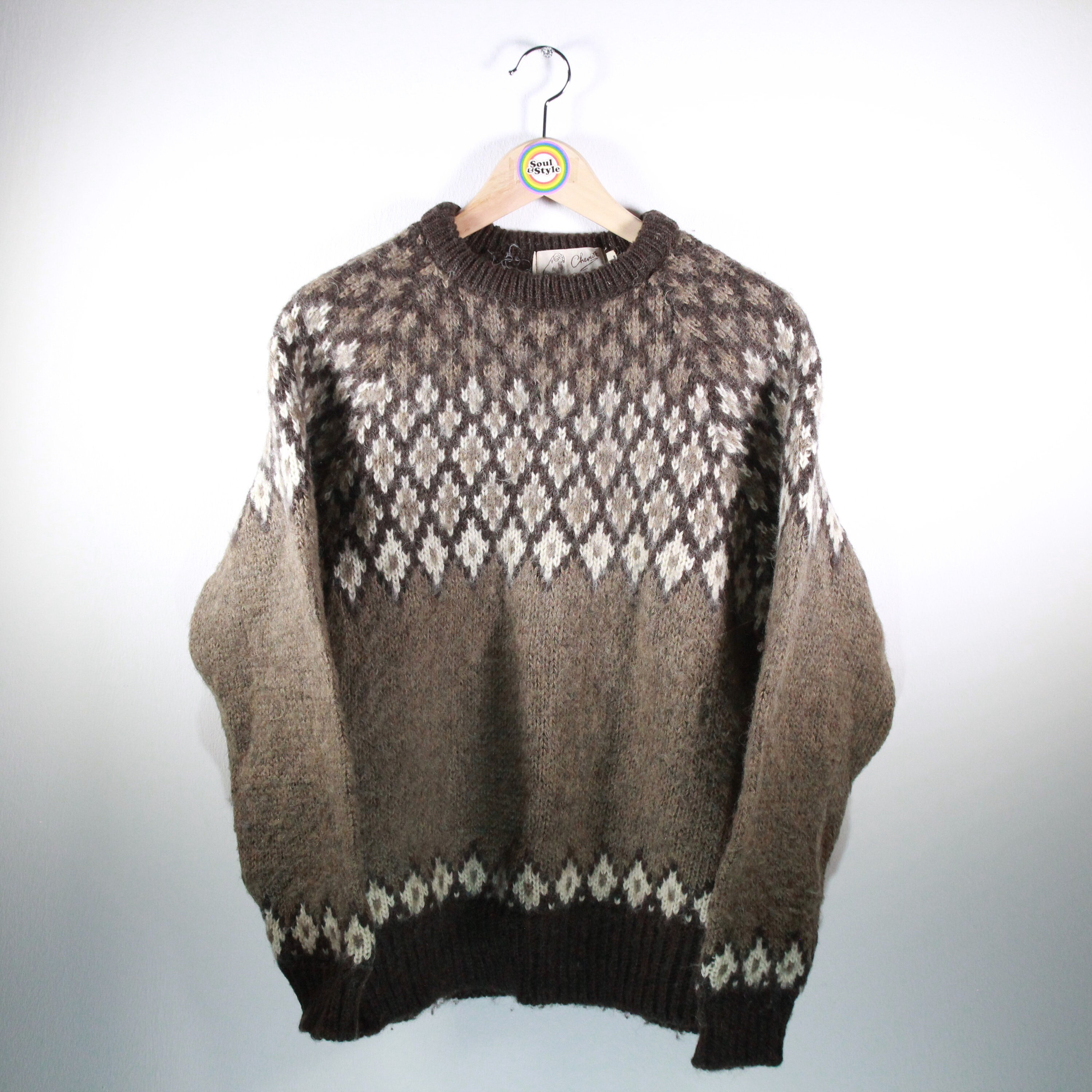 Vintage 80s Knitted Sweater Size S Cheviot Crafts Made in Scotland