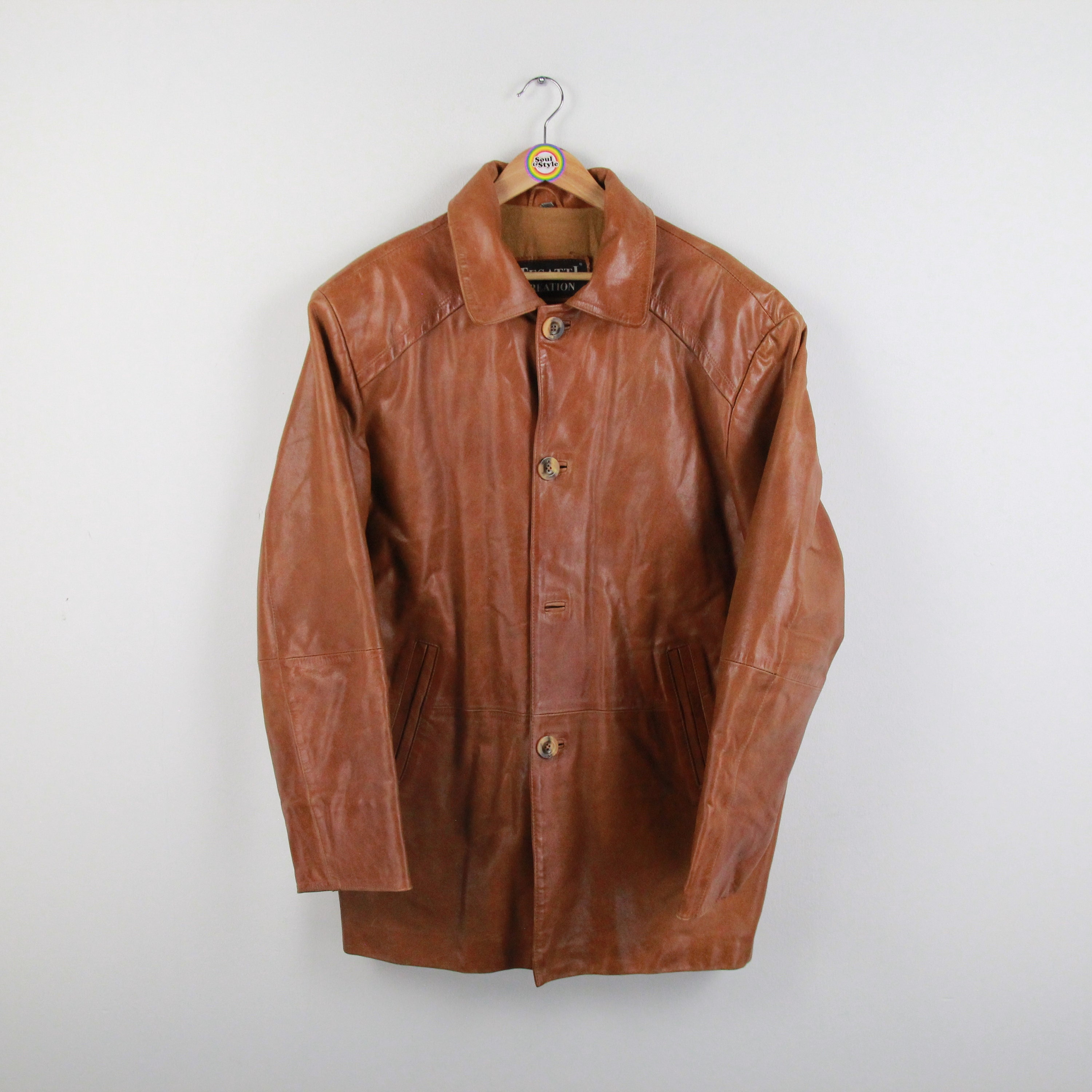 Leather coat deals vintage
