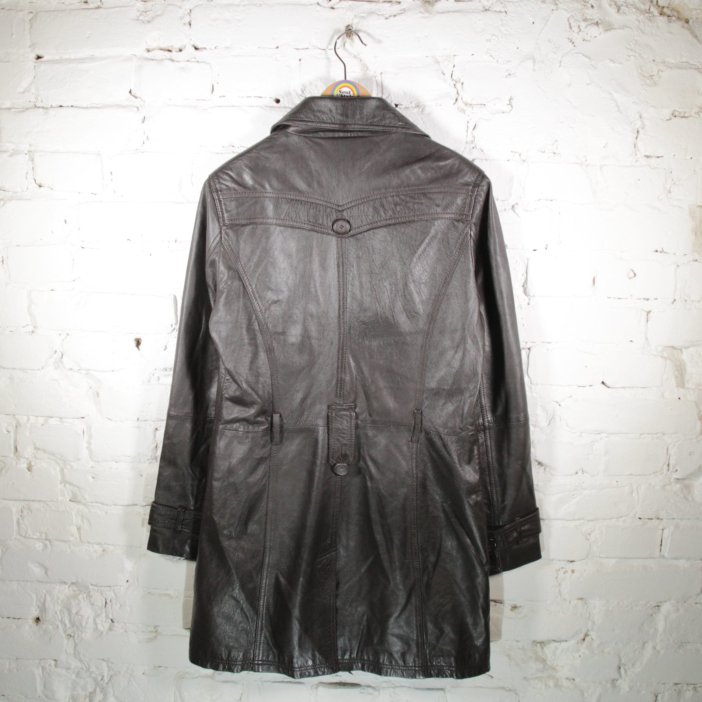 Vintage 80s 90s Leather Jacket Coat Size L (women's Size 42 Vintage 80s 90s Leather Jacket Coat Size L (women's Size 42