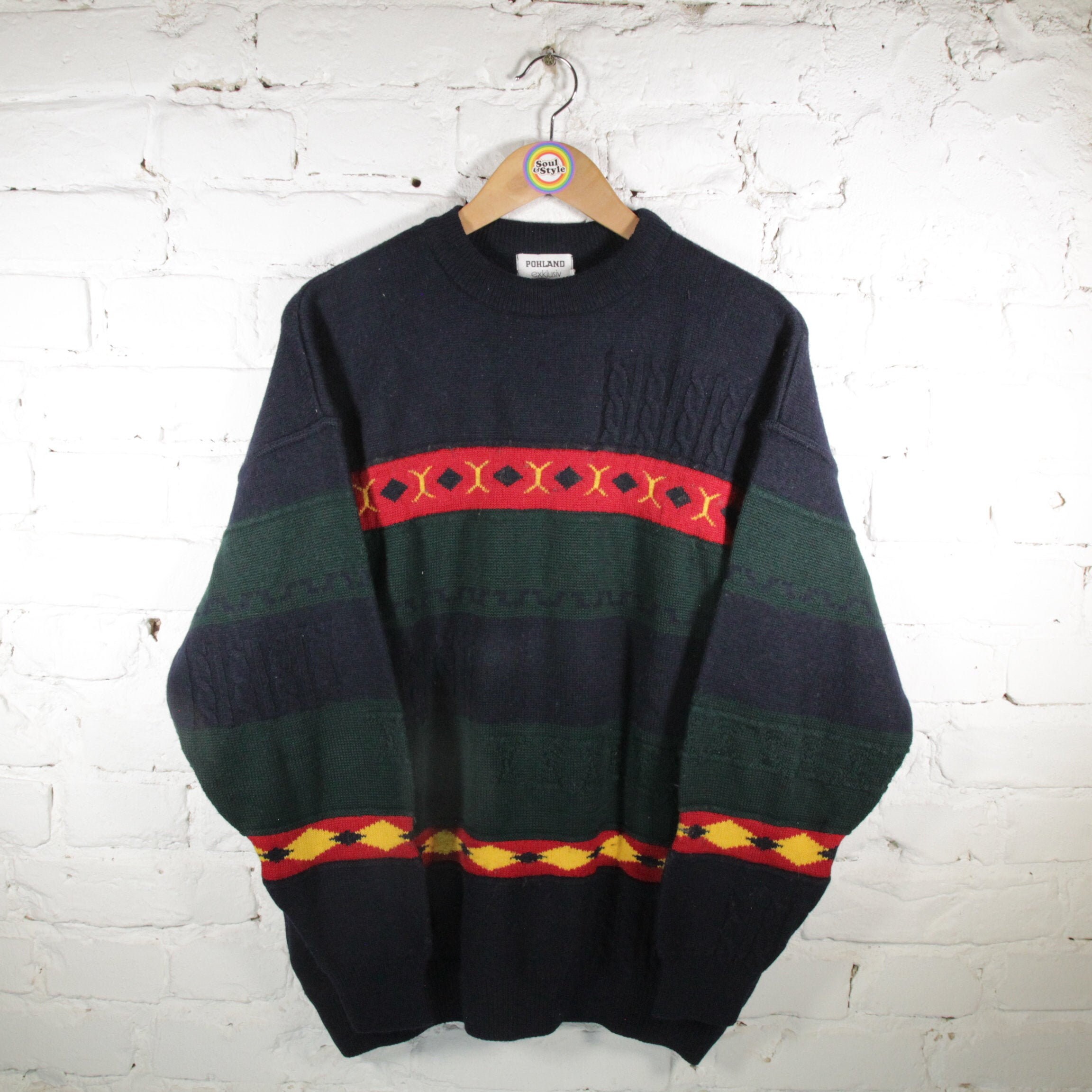 Vintage 80s Knitted Sweater Size M-L 