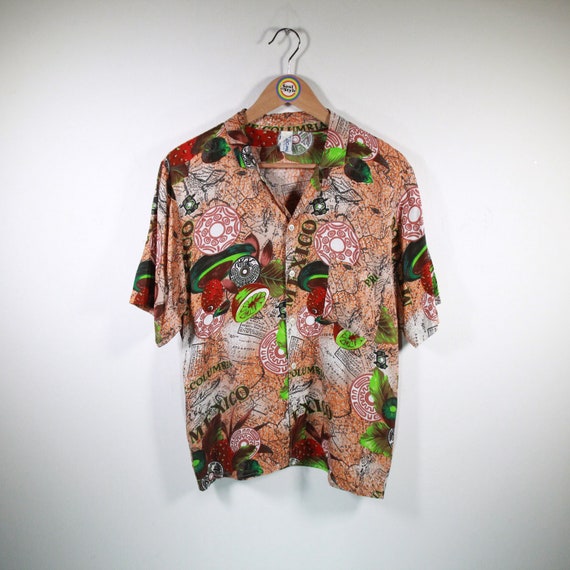 Vintage 90s Rayon Shirt S the Bomber