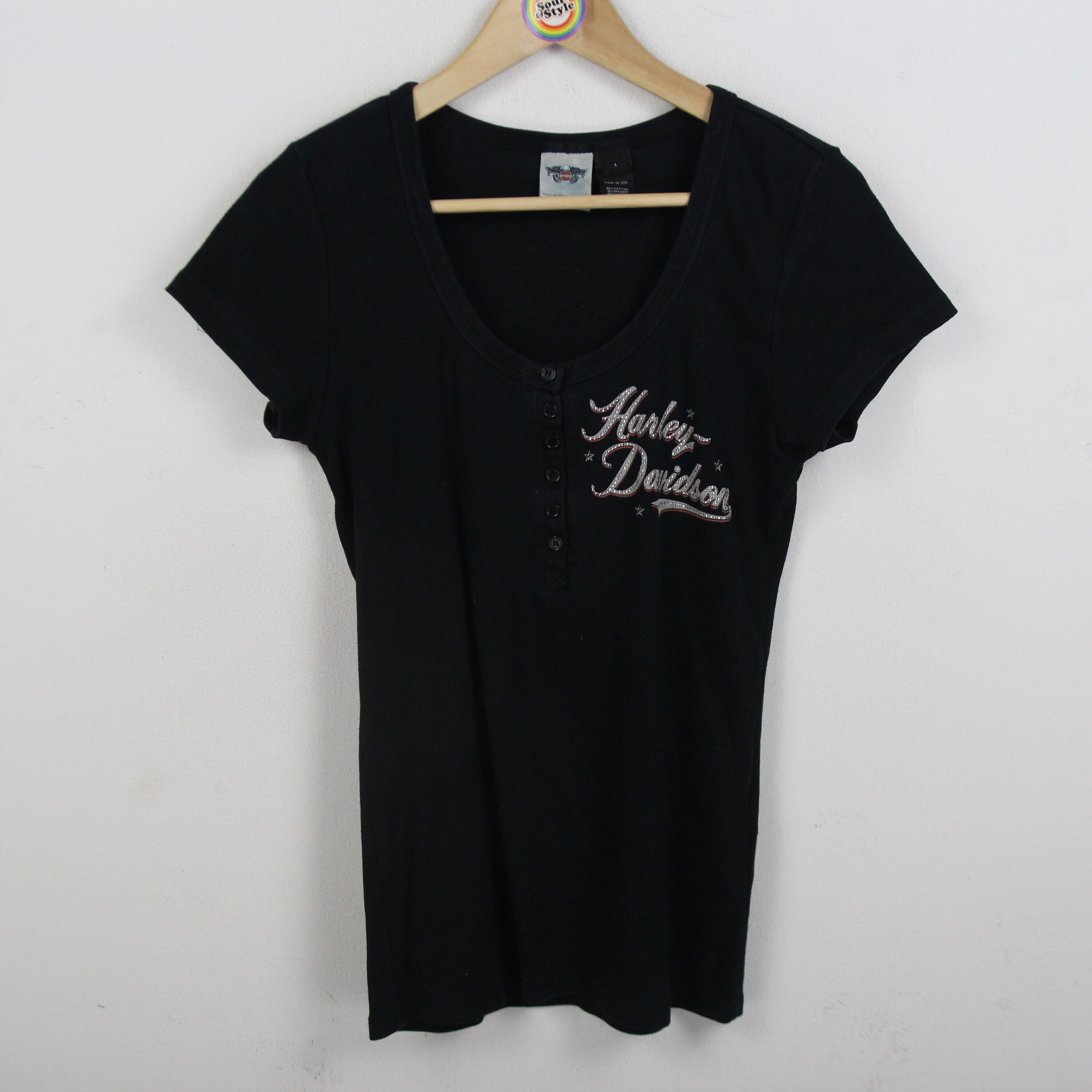 Vintage T-shirt Size L Blouse Harley Davidson Made in USA - Etsy 